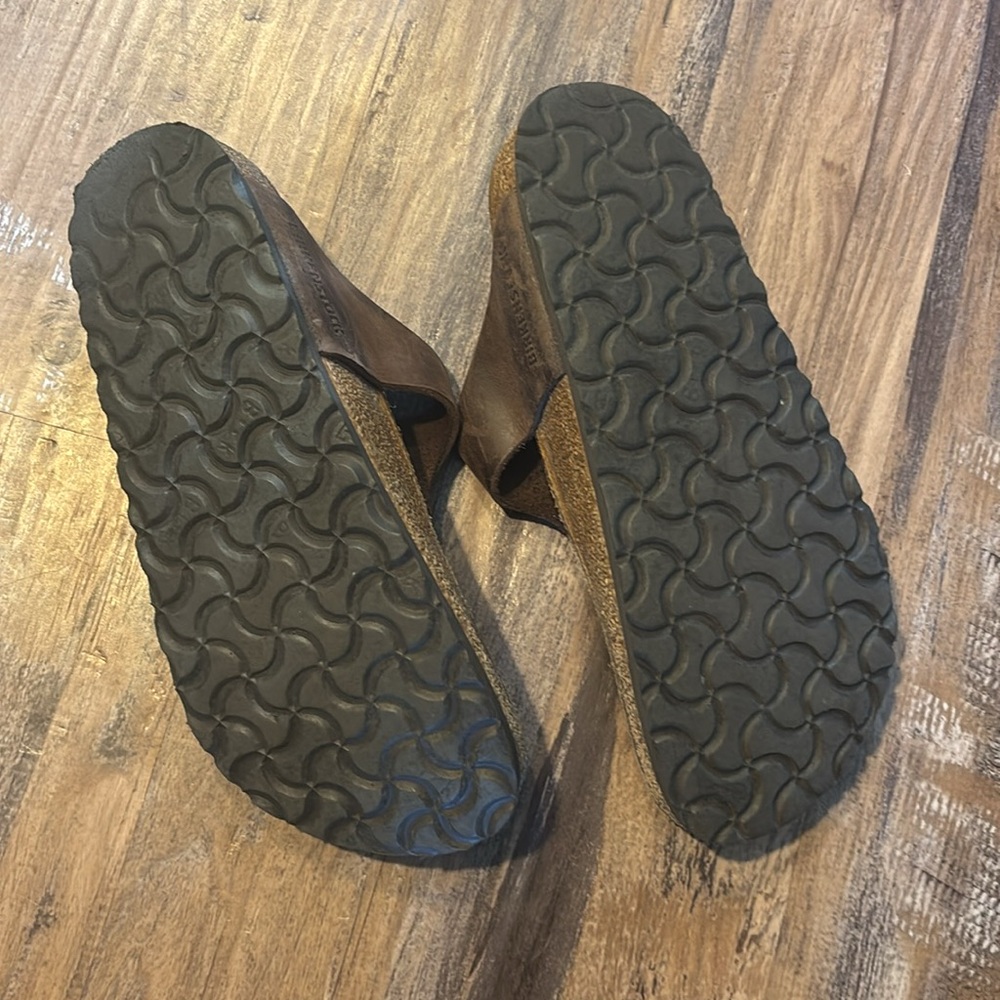 Birkenstock Brown Leather Sandals - Picture 2 of 4